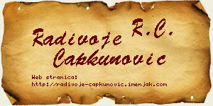 Radivoje Čapkunović vizit kartica